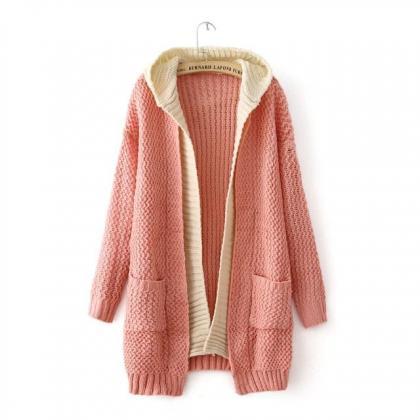 Loose Knit Hooded Sweater