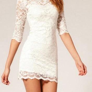 White Lace Embroidery Skirt